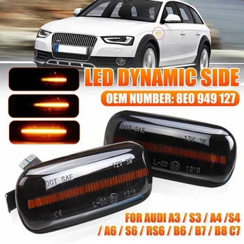 2stk Led Dynamic sidemarkeringslygter blinklys Lys Indikator Blinker Lys For Audi A3 S3 8P A4 S4 RS4 B6 B7 B8 A6 S6 RS6 C5-C7