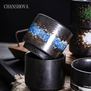 CHANSHOVA 180ml Keramisk glas vand Traditionelle retro stil Glaseret Personlighed kort China porcelæn og te kopper H087