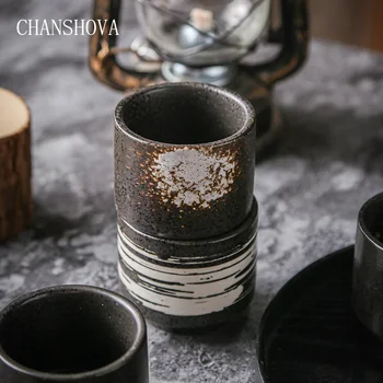 CHANSHOVA 180ml Keramisk glas vand Traditionelle retro stil Glaseret Personlighed kort China porcelæn og te kopper H087