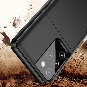 For Samsung Galaxy S21 /S21 Plus /S21 Ultra Dual Mode Hybrid Coveret-Kort Slot, Stødsikkert Telefon Hard Back Case Hud Dække