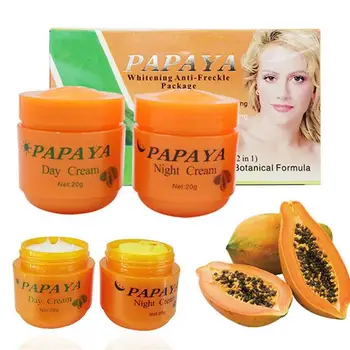 1pc day cream + 1stk papaya night cream kridtning sæbe, anti-fregner, forbedre mørk hud, skal du opdatere ansigt hud