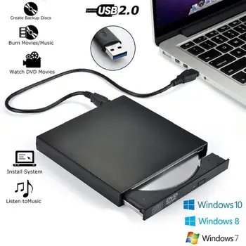 Eksterne USB-DVD-CD-RW-Disk-Brænder Combo-Drev-Læser til Windows 98/8/10 værdiboks til Bærbar PC