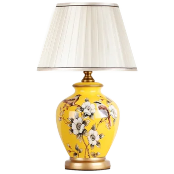 WPD Keramiske bordlamper Kobber Moderne Luksus Mønster Bruser Lys LED Besjdes For Hjem Soveværelse