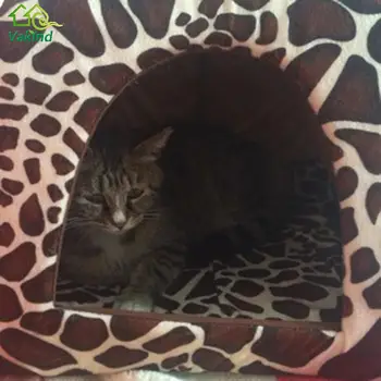 Jordbær Hund Kennel Seng til Hunde, Katte, Dyr Sammenklappelig Pet Hus Leopard Bed Varm Animal Pet House S-XXL