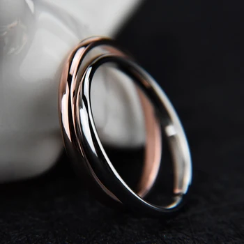4 Farver Titanium Stål Ringe til Mænd og Kvinder, Anti-allergi Glat Simpel Bryllup Par Ringe Bijouterie Mode Smykker