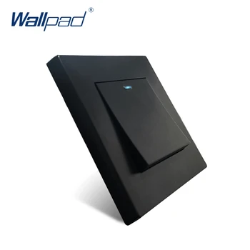 Nye Ankomst 1 Gang 2-Vejs Med LED-Indikator Wallpad Luksus Wall Light Switch vippekontakt, 16A AC110~250V Sort PC Panel