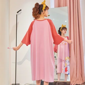 Søvn Kjole Stor Størrelse til Kvinder, Piger Animationsfilm Japan Nightgowns Kawaii Nightdress Kvindelige Søde Tegneserie Nattøj Pink Gravid Mujer