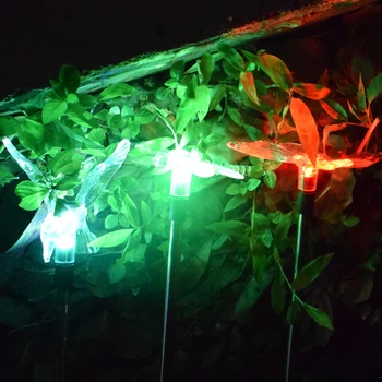 2stk LED Solar Lys Gennemsigtig 7-Farve Sommerfugl, Guldsmed, Græsplæne Indsatser Lampe Hjem Udendørs Vandtæt Have Dekoration Lampe