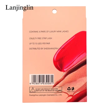 LANJINGLIN 6 Par 3D-Mink-Vipper, Makeup-Værktøjer Naturlige Lange Falske Øjenvipper Falske Øjenvipper Kosmetiske Udvidelse Af Maquiagem