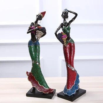 Udsøgt Kreative Smukke, Eksotiske Afrikanske Kvinder Tal Skulptur Kunsthåndværk Samling Hjem Desktop Reol Indendørs Decors