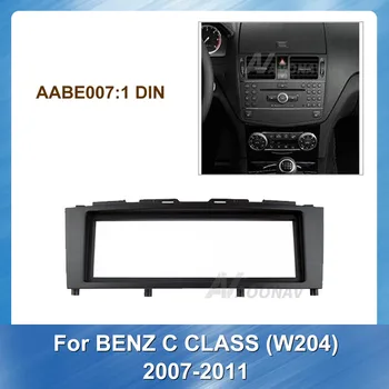 Bil Stereo Radio Fascia Frame Trim Bezel til Mercedes BENZ C-KLASSE W204 2007-2011Panel Dashboard ABS plast Installation