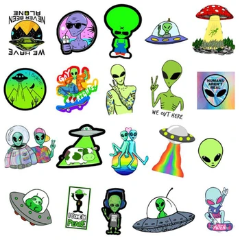 50 Stk/Pakke Cartoon ET Fremmede UFO Klistermærke Til Bagage Bærbar computer, Køleskab Notebook Skateboard Vandtæt Graffiti Mærkat