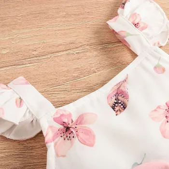 1-4 År Baby Pige Tøj Sæt 3-delt Sæt Nyfødte Sommer Blomster Print Tøj Barn Pige Falde Tøj 2020