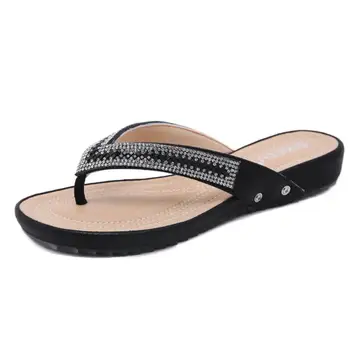 Kvinder sandaler sommer fladskærms pearl sandaler, klip-klappere rom sko streng perle tøfler mujer gladiator sandalias sapatos femininos