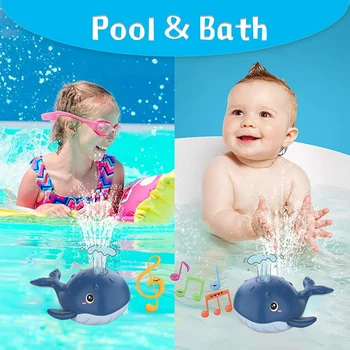 Baby Badekar Legetøj,Induktion Sprøjte Vand LED Lys Rotere Brusebad Pool Legetøj til Pool for Børn Barn Svømning Part Badeværelse