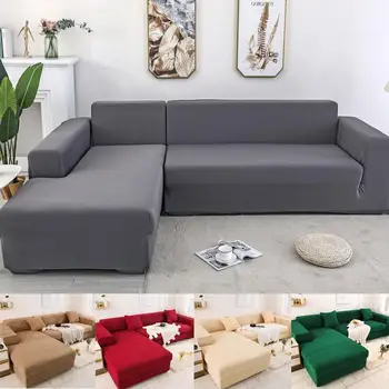 46Elastic sofabetræk til Stue 1/2pcs L-Style Snit Hjørne Sofa Dække Lænestol Slipcover