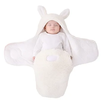 Baby sovepose baby lam blød sovepose fortykket anti-startle efterår/vinter nyfødte nyfødte baby swaddle quilt 2021