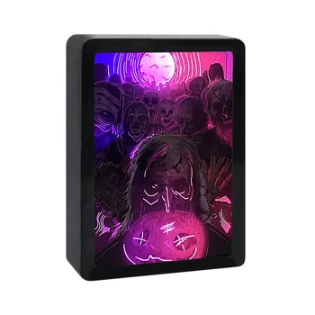 Dark Light Box Halloween Uhyggelig Klovn Bandage Monster Kraniet Ghost Picture Frame 3D Neon-Nat Lys Ferie Belysning Led Lampe