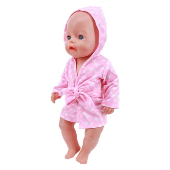 Født Nye Baby Doll Tøj Tilbehør Passer til 18 tommer 43 cm Pink Blå Morgenkåbe Passer Til Baby Fødselsdag Gave
