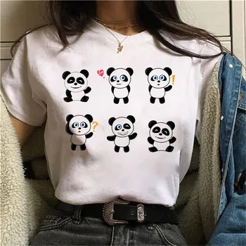 Søde panda T-Shirt Harajuku Tøj Kvindelige Korte Ærmer Kvinder Ullzang Kawaii Tegnefilm Tshirt Dame 90'erne Grafiske Tees Top