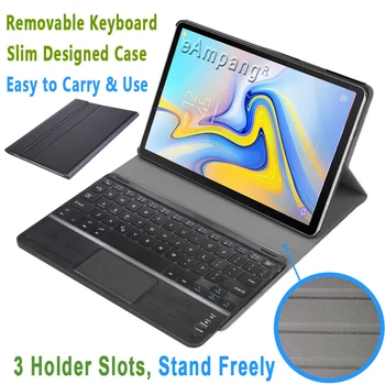 For Samsung Galaxy Tab EN 10.5 2018 SM-T590 SM-T595 Tilfældet med Touchpad Keyboard Aftagelig Trådløse Pu Læder Cover Shell