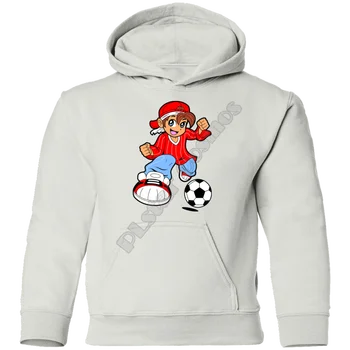 Fodbold boy cartoon Kids Hættetrøjer 3D Printet Kids Sweatshirt Barn Lange Ærmer Dreng Til Pige Himmel Blå Pullover Drop Shipping