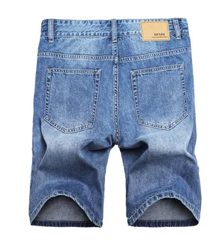 Mænd, er Denim Shorts God Kvalitet, Korte Jeans Mænd Bomuld Solid Lige Beskåret Bukser Mandlige Casual Tynd Stræk Fem-punkt-Bukser