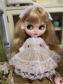 Blyth Dukke tøj kjole + hårbånd til Blyth lille kjole, blonder Dejlig og smuk dukke tilbehør dukke tøj OB24