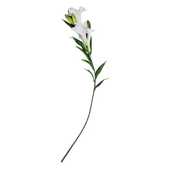 Kunstig Blomst Plast Stof Lily Deco-for House Office-hvid