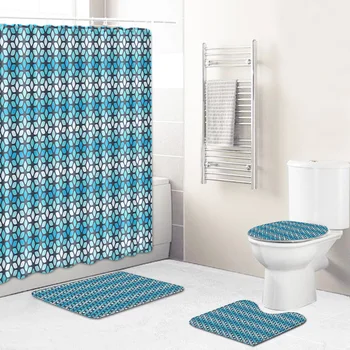 Geometriske badeværelse gulvmåtte kombination 4-piece suit toilet toilet tæppe brusebad mat trædepude grænseoverskridende spørgsmål