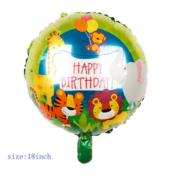 1 Sæt 32-tommer Digital Aluminium Folie Ballon Cartoon Animal Skov Tema fødselsdagsfest Dekoration Helium Globos Baby Shower