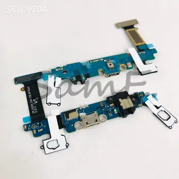 5pcs USB-Opladning Port-Stik Board Flex Kabel Med Mikrofon Mic For Samsung S6 G920F G920I G920A G920V G920T G920P