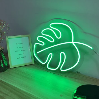 Grønt blad Brugerdefinerede Neon Skilt LED Lys, Velegnet Til Butik, Kontor, Stue Indretning Wall Decor Tegn