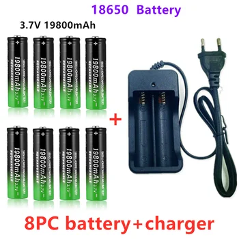 18650 Batteri Genopladeligt Batteri 3,7 V 18650 19800mAh Kapacitet Li-ion Genopladeligt Batteri, Til Lommelygte Torch-Batteri+Oplader