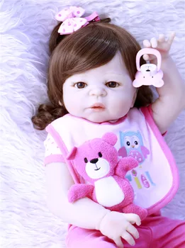57CM Full Body Silikone Pige Reborn Babyer Dukke Badekar Toy Naturtro Nyfødte Prinsesse Baby Doll Doll Bebe Genfødt Menina DOLLMAI