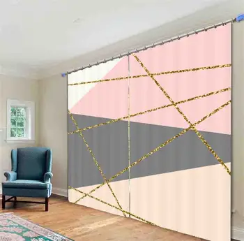 Europæisk stil gardin abstrakt foto 3D gardin stue, soveværelse vindue gardiner blackout moderne gardin 2019