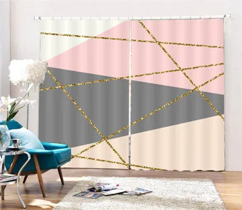 Europæisk stil gardin abstrakt foto 3D gardin stue, soveværelse vindue gardiner blackout moderne gardin 2019