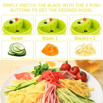Håndholdte Spiralizer Vegetabilske Cutter 4 i 1 Kreative Praktisk Tunge Grøntsager Spiral Ilder Frugt, Rivejern, Madlavning Værktøjer