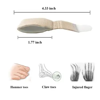 4 Stk Finger Skinne Skinne Støtte til Brækket Tå Wraps Straighterer for Hammer Tå Hallux Valgus Separator Forfod Pad Indlægssåler