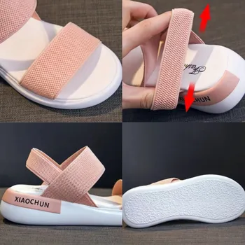 Kvinder sport sandaler 2021 sommeren nye fladbundede vilde fe style romerske sko Kvinder er tykke såler, non-slip stranden sko AB-11