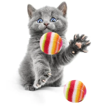 X7AB Blød Kort Plys Bold Kat Legetøj Kreative Pet Uddannelse Leverer Holdbare Bolden til Små/mellemstore Katte Tygge Bold