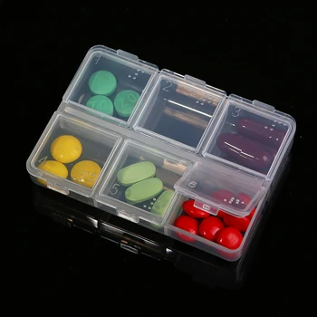 De Gennemsigtige Plast-Storage Case 6 Dage Tablet-Arrangør Til At Pille Medicin Box Holder Storage Container Tilfælde Pille Boks Splittere