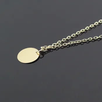 2021 Mode kreative disc elegant guld lille disk kort halskæde krave kæde kvinders Vedhæng