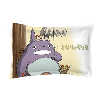 Dejlig Totoro Sengetøj Sæt Kids Farverig Tegneserie Duvet Cover Sæt Paraply Print Dynen Dække Konge Dronning Sengetøj Pudebetræk 3stk