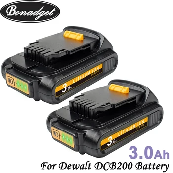 Bonadget 20V 3000mAh DCB200 Lithium Batteri Til DEWALT DCB203 DCB181 DCB180 DCB200 DCB201 DCB201-2 Genopladelige Værktøjer Batteri