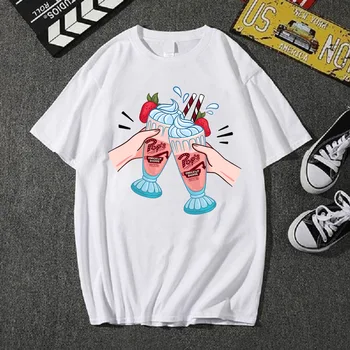 Sommeren Kortærmet T-Shirt Kvindelige Hvid Casual Snake Print Riverdale Streetwear T-Shirts Tee