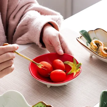 Vegetabilsk Japansk Dejlige Keramiske Snack Tallerken Husstand Skål Skål Dessert Skål Frugtsalat Lille Skål Snack Plade Plade