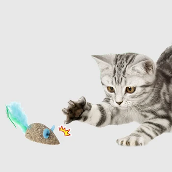1pc Katteurt-Legetøj Bløde Fjer Cat Toy Bolden Behandler Interaktive Killing Legetøj bold /mus Katteurt