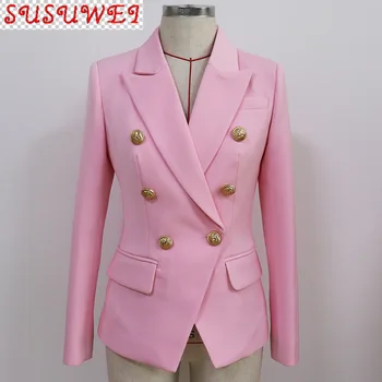 High-end efterår og vinter tøj til kvinder 2021 nye slanke pink ladies kontor blazer Temperament jakke feminin kulør