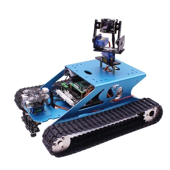 Smart Tank Robot Kit WiFi Trådløse Video Programmering Elektroniske Legetøj DIY Robot Kit til Raspberry 4B/3B+(Uden for Raspberry P
